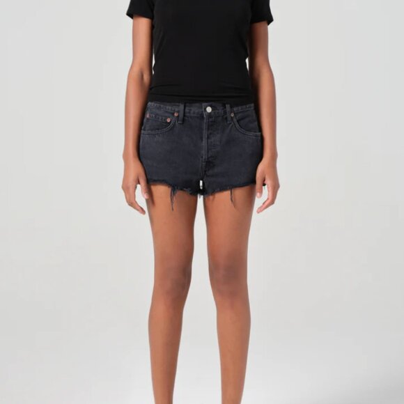 AGOLDE Parker Frayed Hem Black Denim Vintage - Picture 2 of 6